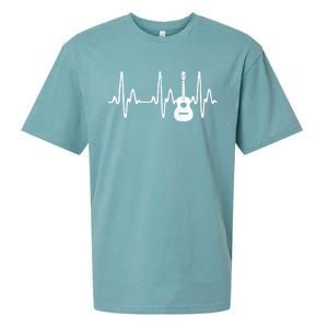 Acoustic Guitar Heartbeat Guitar Musician Sueded Cloud Jersey T-Shirt