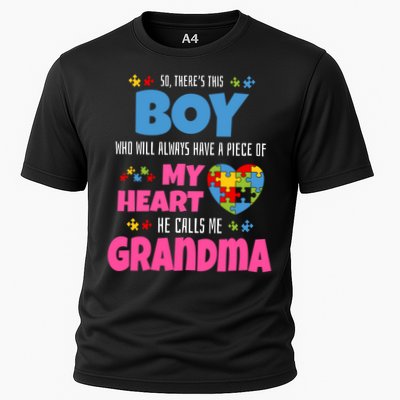 Autism Grandma He Has My Heart Autistic Grandson Gift Performance Shirt