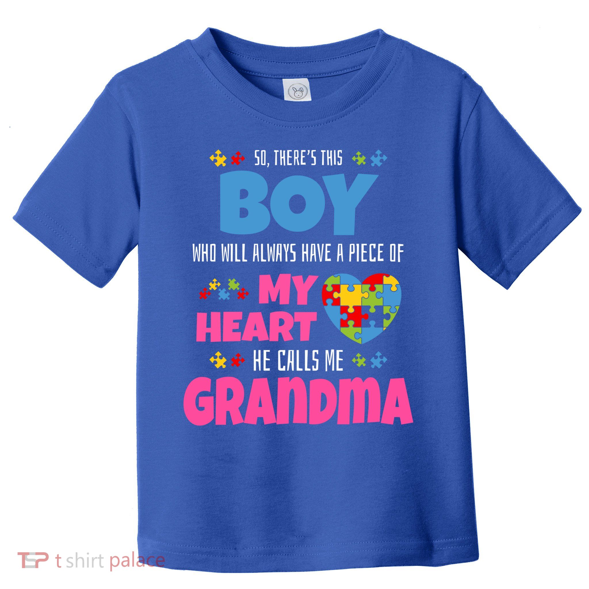 Autism Grandma He Has My Heart Autistic Grandson Gift Toddler T-Shirt