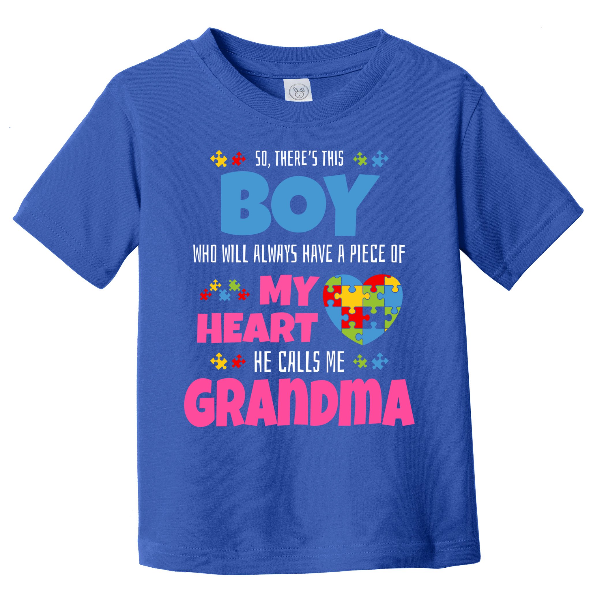 Autism Grandma He Has My Heart Autistic Grandson Gift Toddler T-Shirt