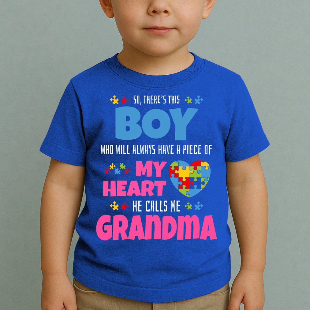 Autism Grandma He Has My Heart Autistic Grandson Gift Toddler T-Shirt