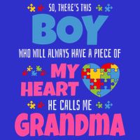 Autism Grandma He Has My Heart Autistic Grandson Gift Visor