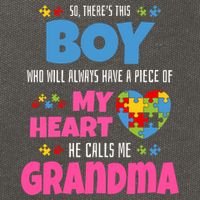 Autism Grandma He Has My Heart Autistic Grandson Gift Cotton Canvas Backpack