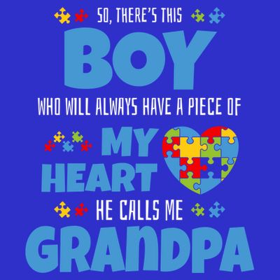 Autism Grandpa He Has My Heart Autistic Grandson Cute Gift T-Shirt