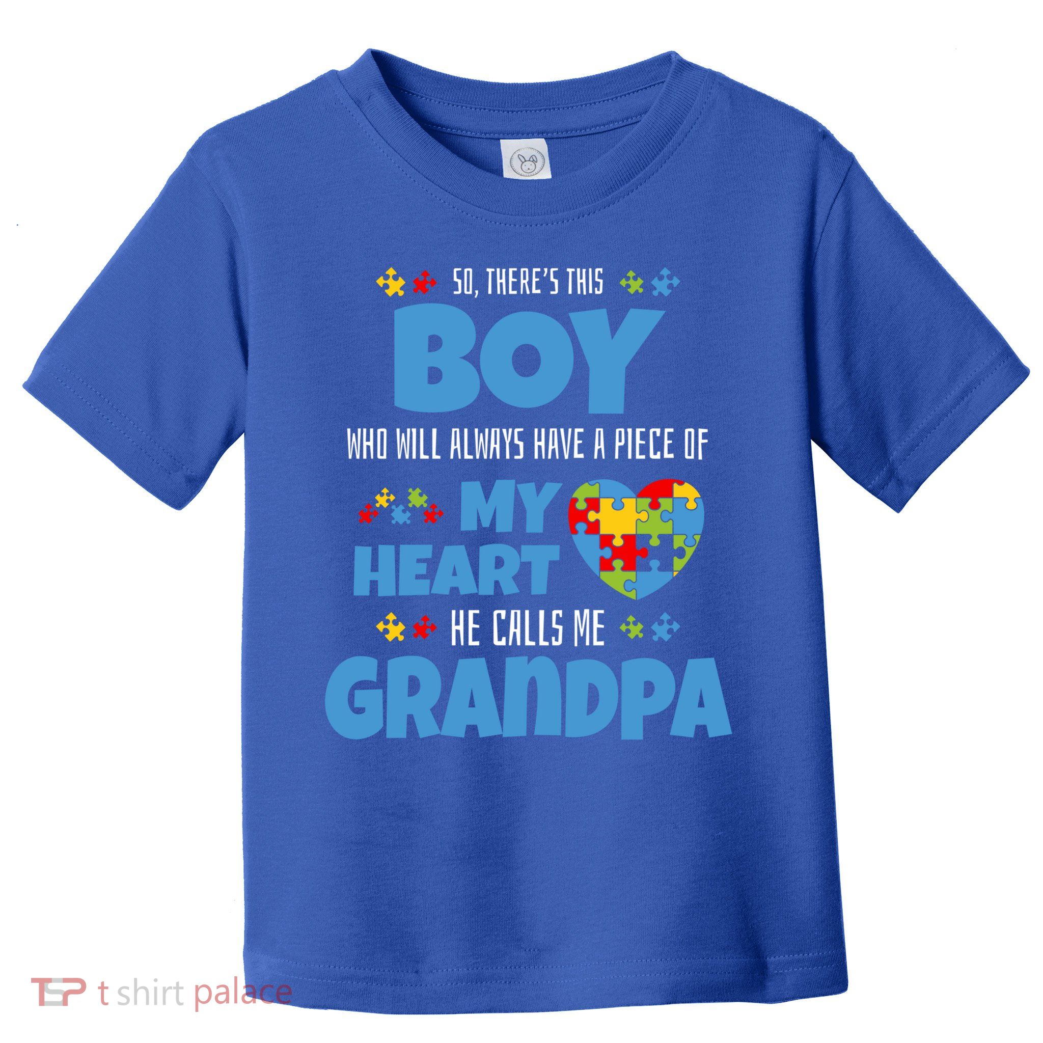 Autism Grandpa He Has My Heart Autistic Grandson Cute Gift Toddler T-Shirt