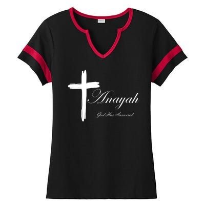 Anayah God Has Answered Ladies Halftime Notch Neck Tee