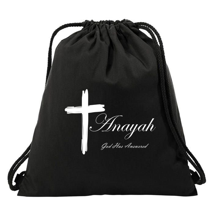 Anayah God Has Answered Drawstring Bag