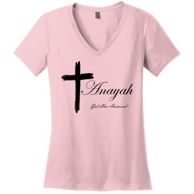 Anayah God Has Answered Women's V-Neck T-Shirt