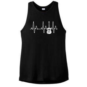 Acoustic Guitar Heartbeat Guitar Musician  Ladies PosiCharge Tri-Blend Wicking Tank