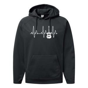 Acoustic Guitar Heartbeat Guitar Musician  Performance Fleece Hoodie