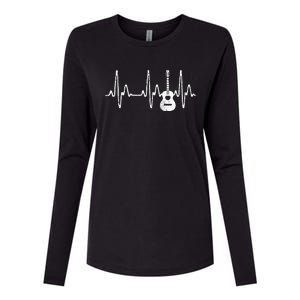 Acoustic Guitar Heartbeat Guitar Musician  Womens Cotton Relaxed Long Sleeve T-Shirt