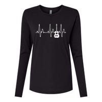 Acoustic Guitar Heartbeat Guitar Musician  Womens Cotton Relaxed Long Sleeve T-Shirt