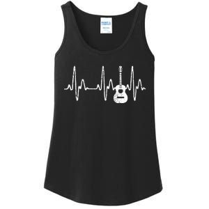 Acoustic Guitar Heartbeat Guitar Musician  Ladies Essential Tank