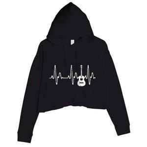 Acoustic Guitar Heartbeat Guitar Musician  Crop Fleece Hoodie