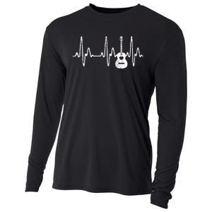 Acoustic Guitar Heartbeat Guitar Musician  Cooling Performance Long Sleeve Crew