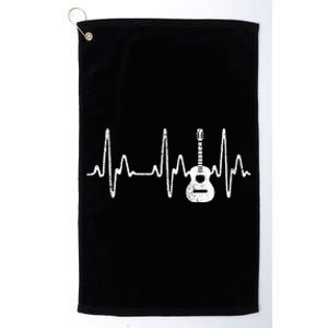 Acoustic Guitar Heartbeat Guitar Musician  Platinum Collection Golf Towel