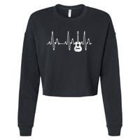 Acoustic Guitar Heartbeat Guitar Musician  Cropped Pullover Crew