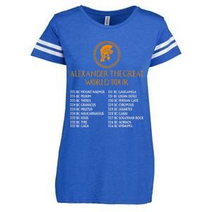 Ancient Greek History Alexander The Great W.O.R.L.D T.O.U.R Enza Ladies Jersey Football T-Shirt