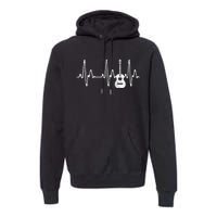 Acoustic Guitar Heartbeat   Guitar Musician Premium Hoodie