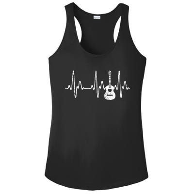 Acoustic Guitar Heartbeat   Guitar Musician Ladies PosiCharge Competitor Racerback Tank