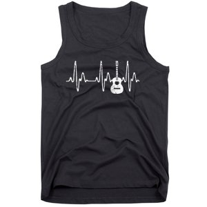 Acoustic Guitar Heartbeat   Guitar Musician Tank Top