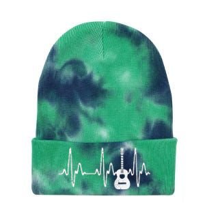 Acoustic Guitar Heartbeat funny Guitar Musician Tie Dye 12in Knit Beanie