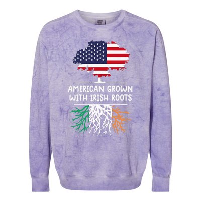 American Grown Irish Roots irish flag Ireland Colorblast Crewneck Sweatshirt