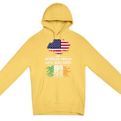 American Grown Irish Roots irish flag Ireland Premium Pullover Hoodie