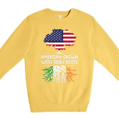 American Grown Irish Roots irish flag Ireland Premium Crewneck Sweatshirt