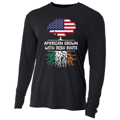 American Grown Irish Roots irish flag Ireland Cooling Performance Long Sleeve Crew