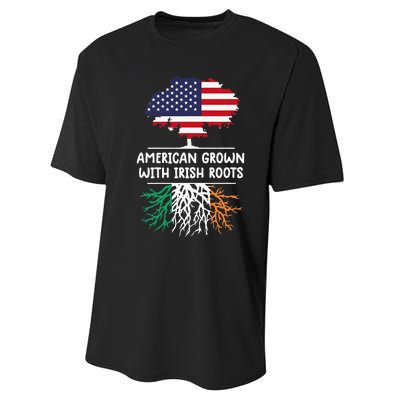 American Grown Irish Roots irish flag Ireland Performance Sprint T-Shirt