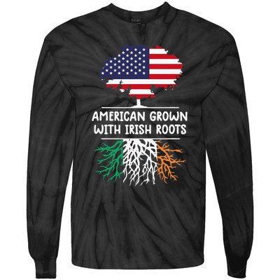 American Grown Irish Roots irish flag Ireland Tie-Dye Long Sleeve Shirt