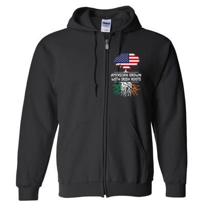 American Grown Irish Roots irish flag Ireland Full Zip Hoodie