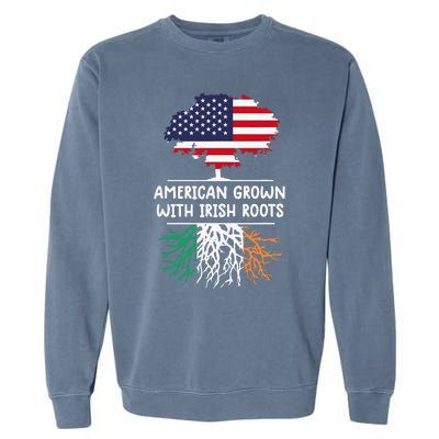 American Grown Irish Roots irish flag Ireland Garment-Dyed Sweatshirt