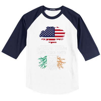 American Grown Irish Roots irish flag Ireland Baseball Sleeve Shirt