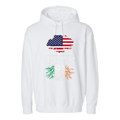 American Grown Irish Roots irish flag Ireland Garment-Dyed Fleece Hoodie