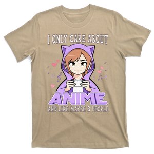 Anime Girl I Only Care About Anime And Like Maybe 3 People T-Shirt