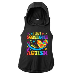 Autism Gift I Love Someone With Autism Meaningful Gift Ladies PosiCharge Tri-Blend Wicking Draft Hoodie Tank