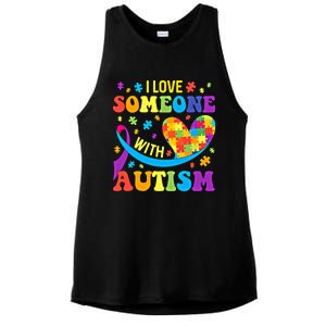 Autism Gift I Love Someone With Autism Meaningful Gift Ladies PosiCharge Tri-Blend Wicking Tank