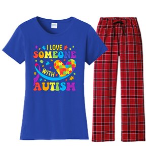 Autism Gift I Love Someone With Autism Meaningful Gift Women's Flannel Pajama Set