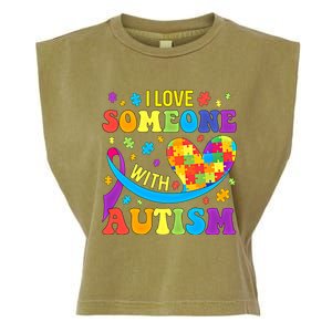 Autism Gift I Love Someone With Autism Meaningful Gift Garment-Dyed Women's Muscle Tee