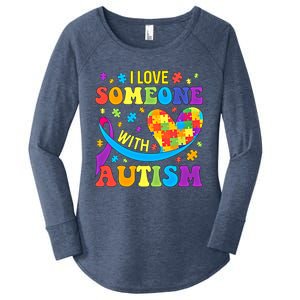 Autism Gift I Love Someone With Autism Meaningful Gift Women's Perfect Tri Tunic Long Sleeve Shirt