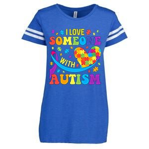 Autism Gift I Love Someone With Autism Meaningful Gift Enza Ladies Jersey Football T-Shirt