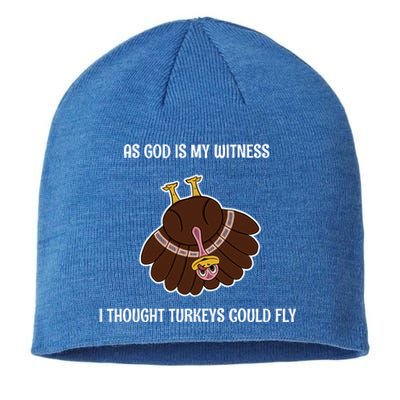 As God Is My Witness I Thought Turkeys Could Fly Funny Gift Sustainable Beanie