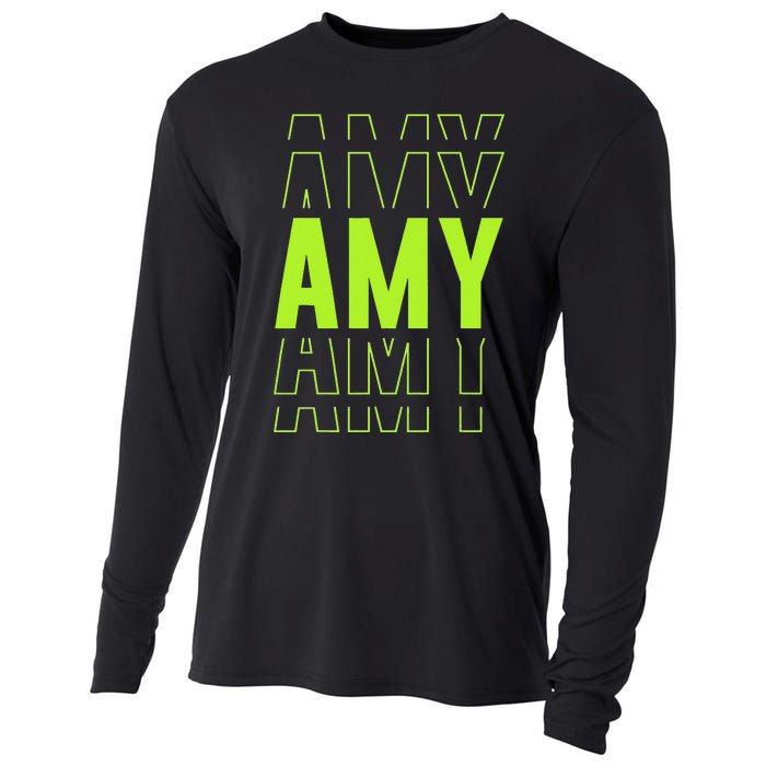 Amy Gifts Idea Retro First Name Vintage Amy Cooling Performance Long Sleeve Crew