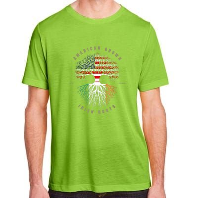 American Grown Irish Roots Ireland Flag ST. Patrick's Day Adult ChromaSoft Performance T-Shirt