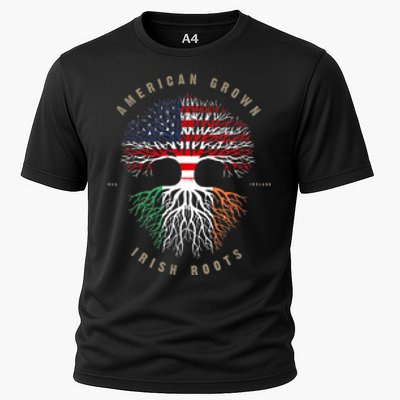 American Grown Irish Roots Ireland Flag ST. Patrick's Day Cooling Performance Crew T-Shirt