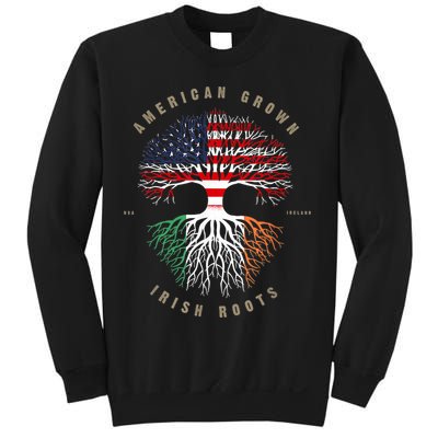 American Grown Irish Roots Ireland Flag ST. Patrick's Day Sweatshirt