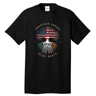 American Grown Irish Roots Ireland Flag ST. Patrick's Day Tall T-Shirt