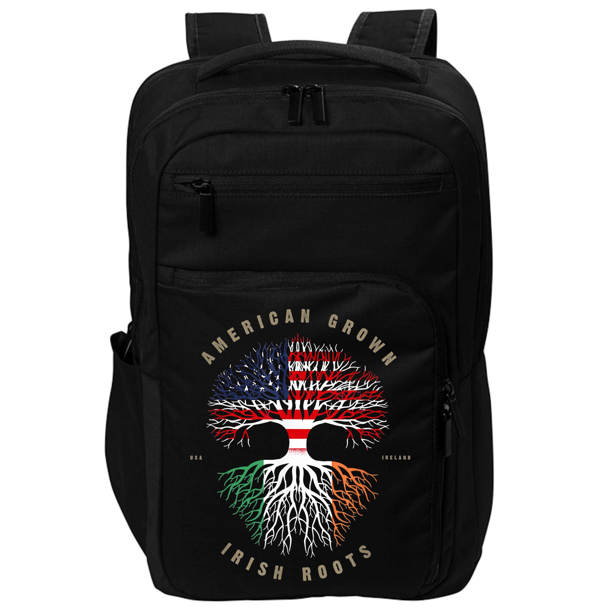 American Grown Irish Roots Ireland Flag ST. Patrick's Day Impact Tech Backpack